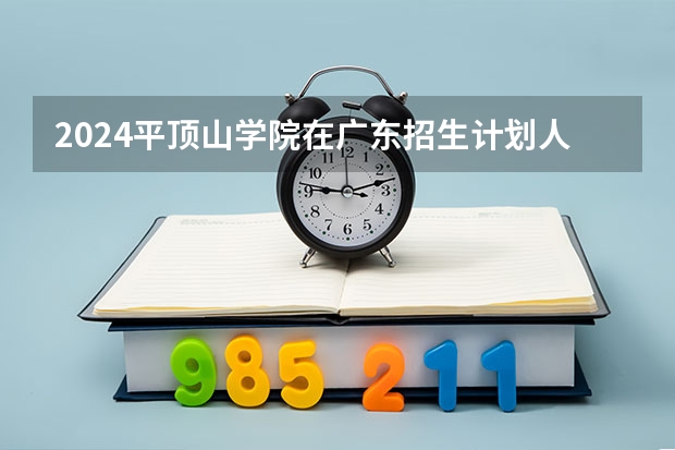 2024平顶山学院在广东招生计划人数