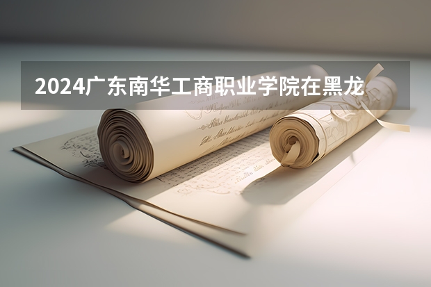 2024广东南华工商职业学院在黑龙江招生计划人数