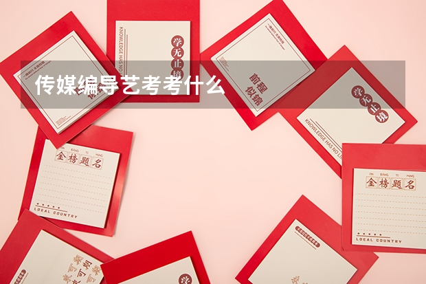 传媒编导艺考考什么
