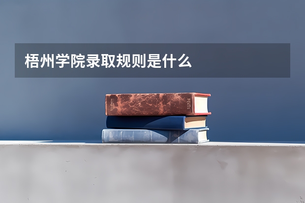 梧州学院录取规则是什么